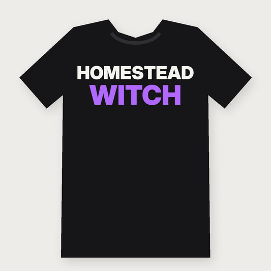Homestead Witch Funny Herbalist T-Shirt on black