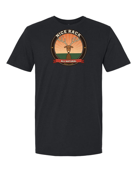 Nice Rack: All Natural - Illustrated Buck Funny T-Shirt