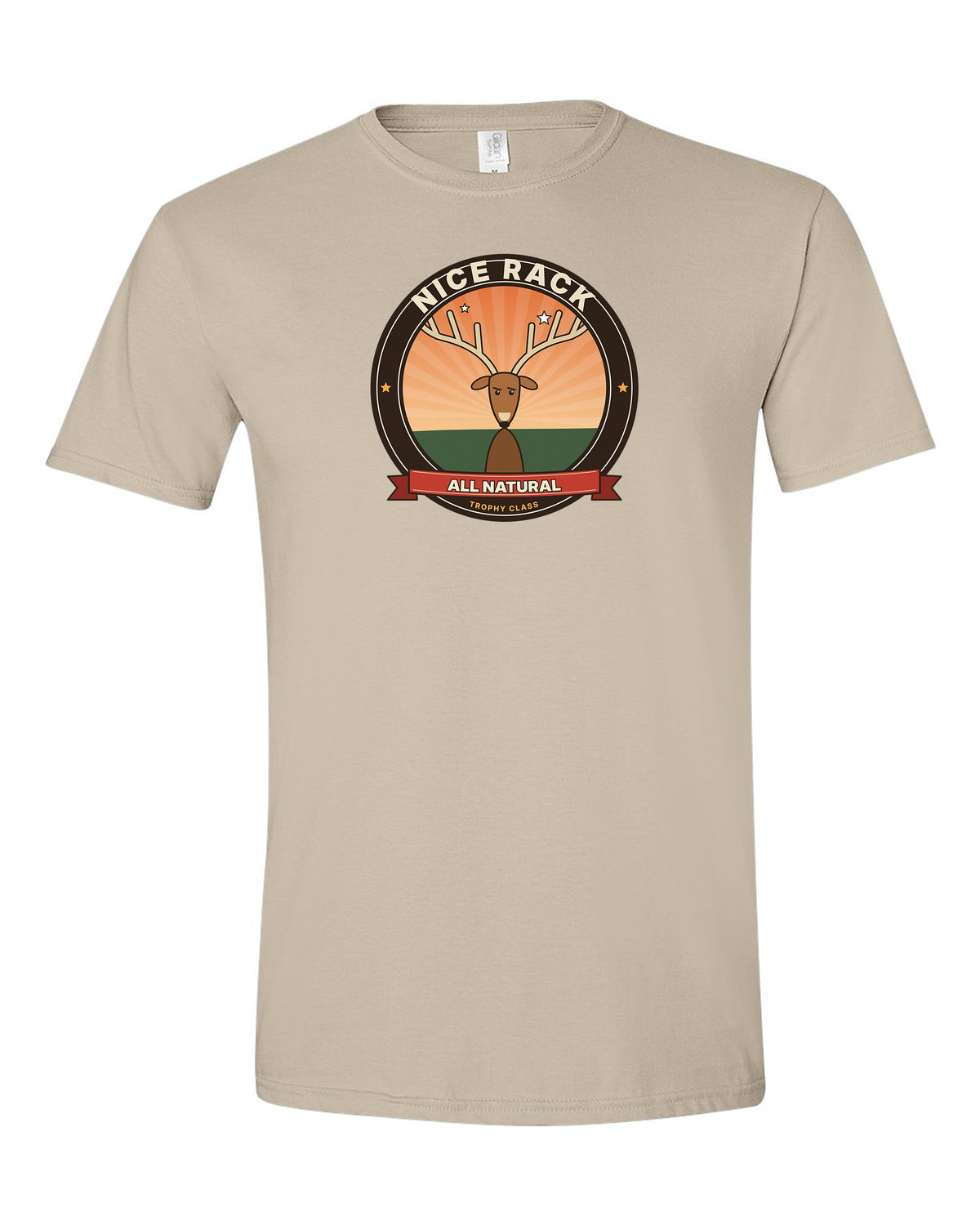 Nice Rack: All Natural - Illustrated Buck Funny T-Shirt