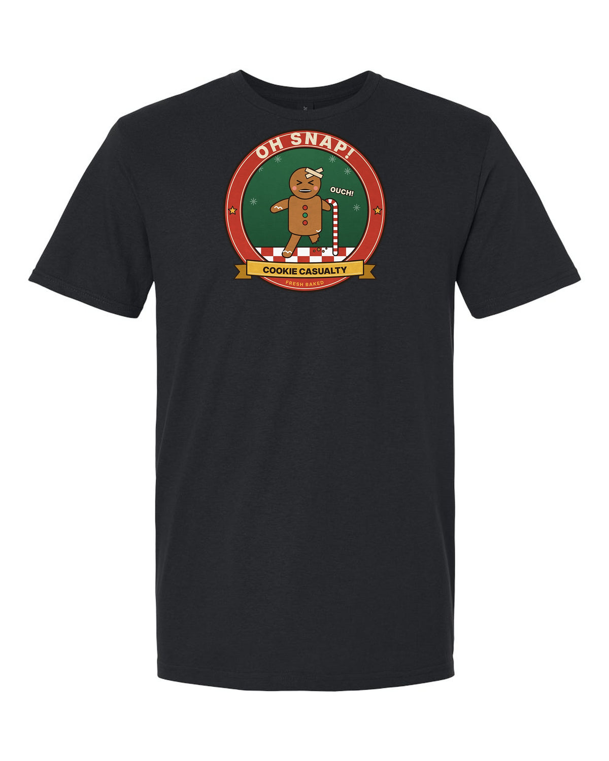 Oh Snap! Cookie Casualty - Funny Gingerbread Man Christmas T-Shirt