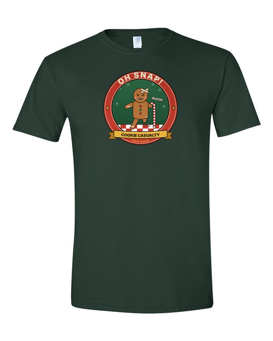 Oh Snap! Cookie Casualty - Funny Gingerbread Man Christmas T-Shirt