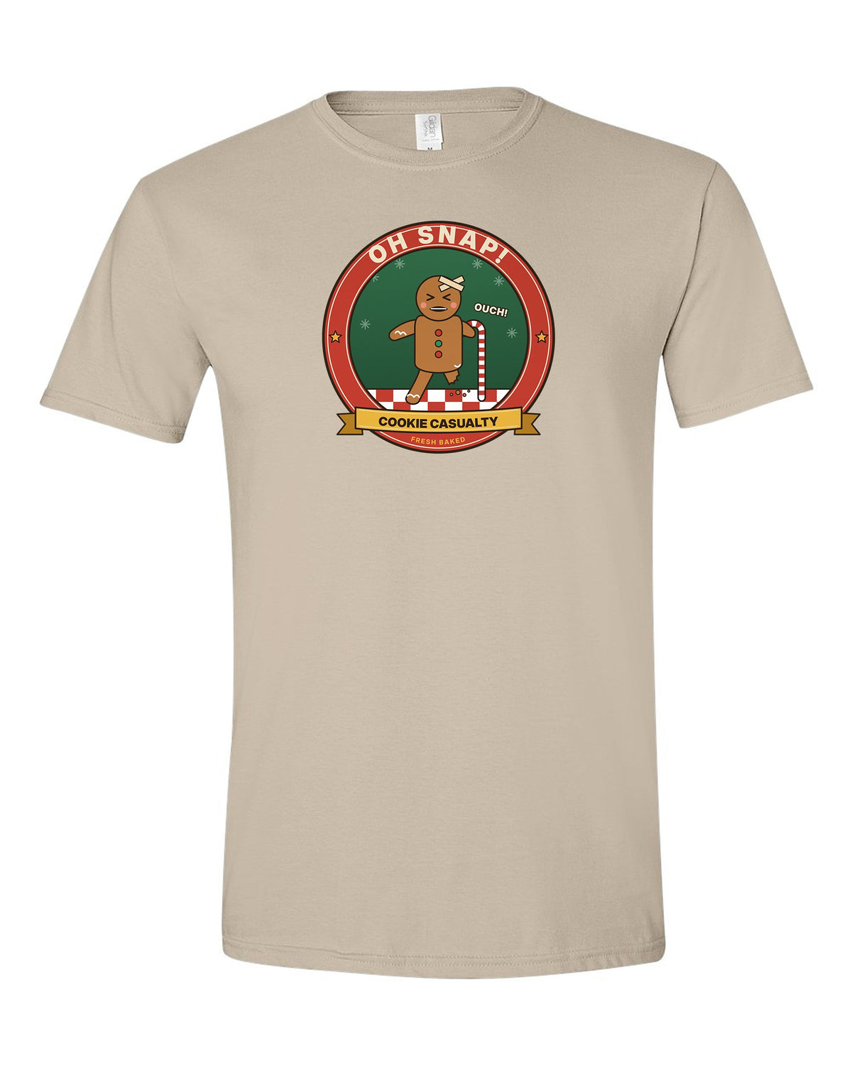 Oh Snap! Cookie Casualty - Funny Gingerbread Man Christmas T-Shirt