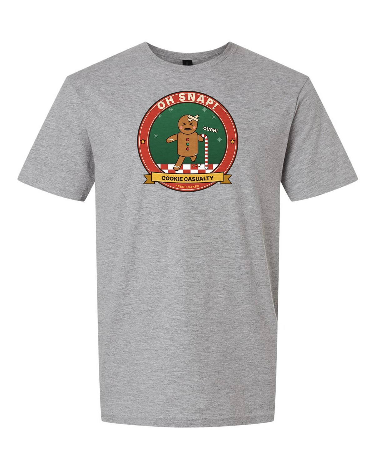 Oh Snap! Cookie Casualty - Funny Gingerbread Man Christmas T-Shirt