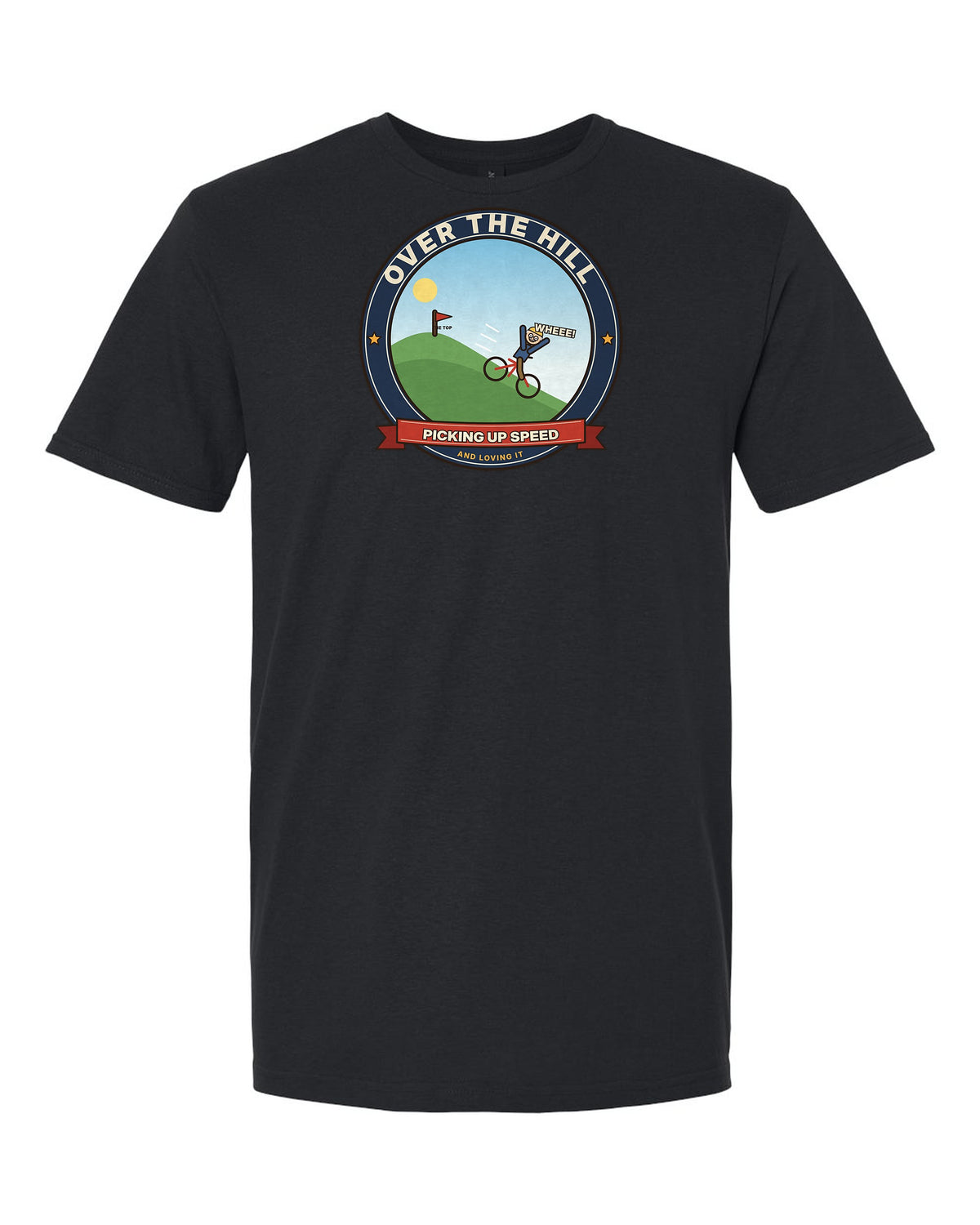Over the Hill: Picking Up Speed - Funny Birthday Bike T-Shirt