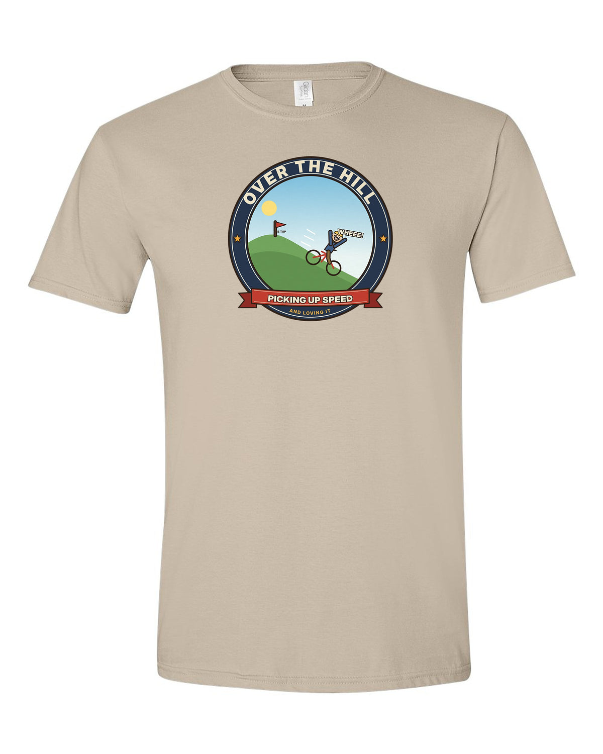Over the Hill: Picking Up Speed - Funny Birthday Bike T-Shirt