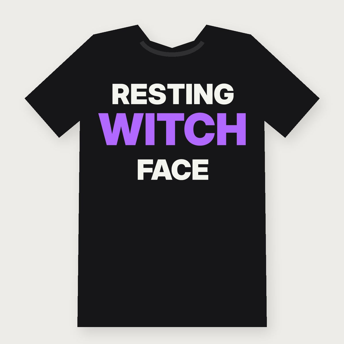 Resting Witch Face Funny Halloween T-Shirt on black