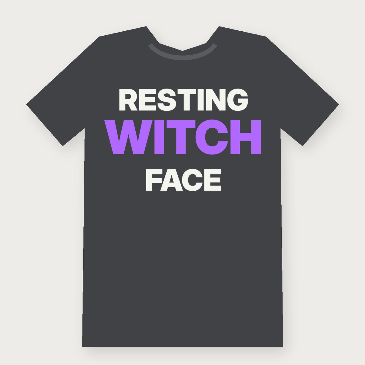 Resting Witch Face Funny Halloween T-Shirt on charcoal