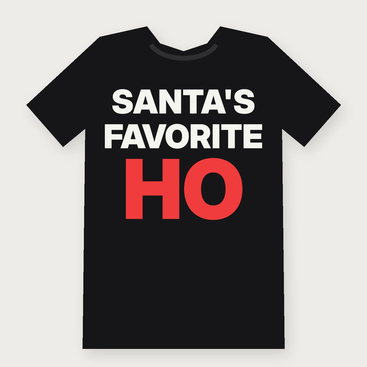 Santa's Favorite Ho Funny Christmas T-Shirt on black