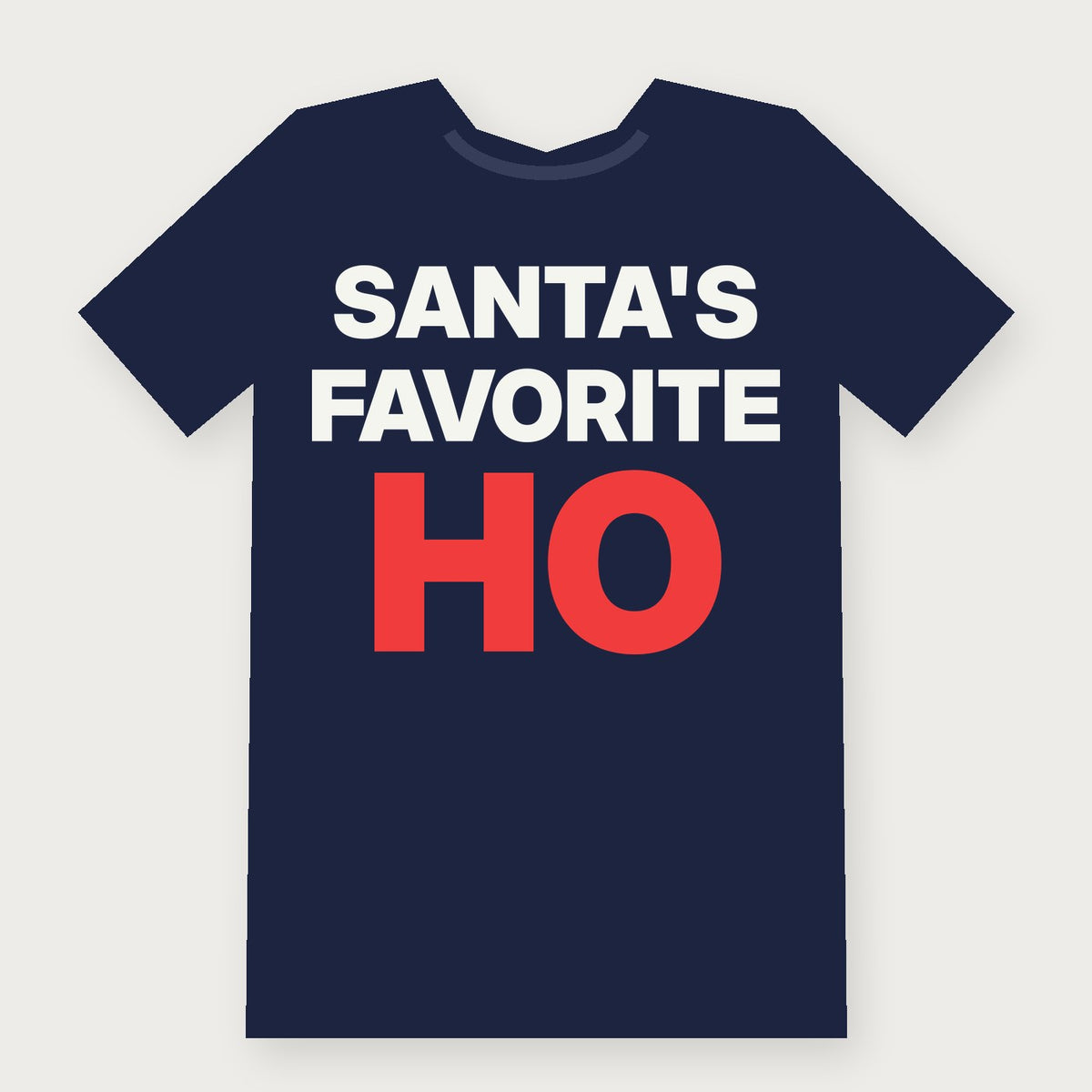 Santa's Favorite Ho Funny Christmas T-Shirt on navy