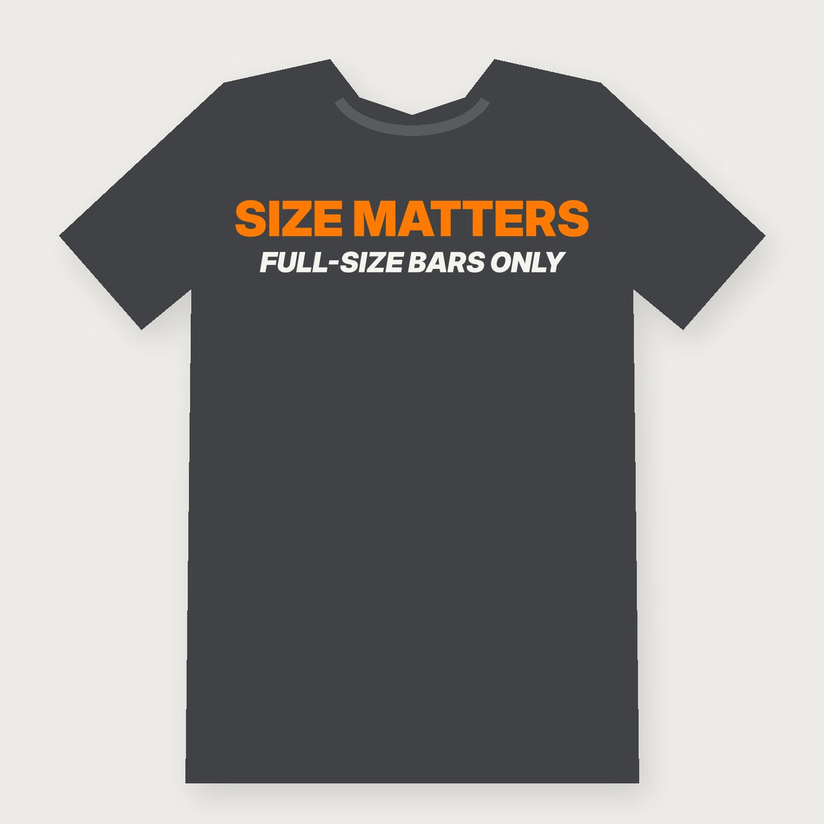 Size Matters: Full-Size Bars Only Funny Halloween T-Shirt on charcoal