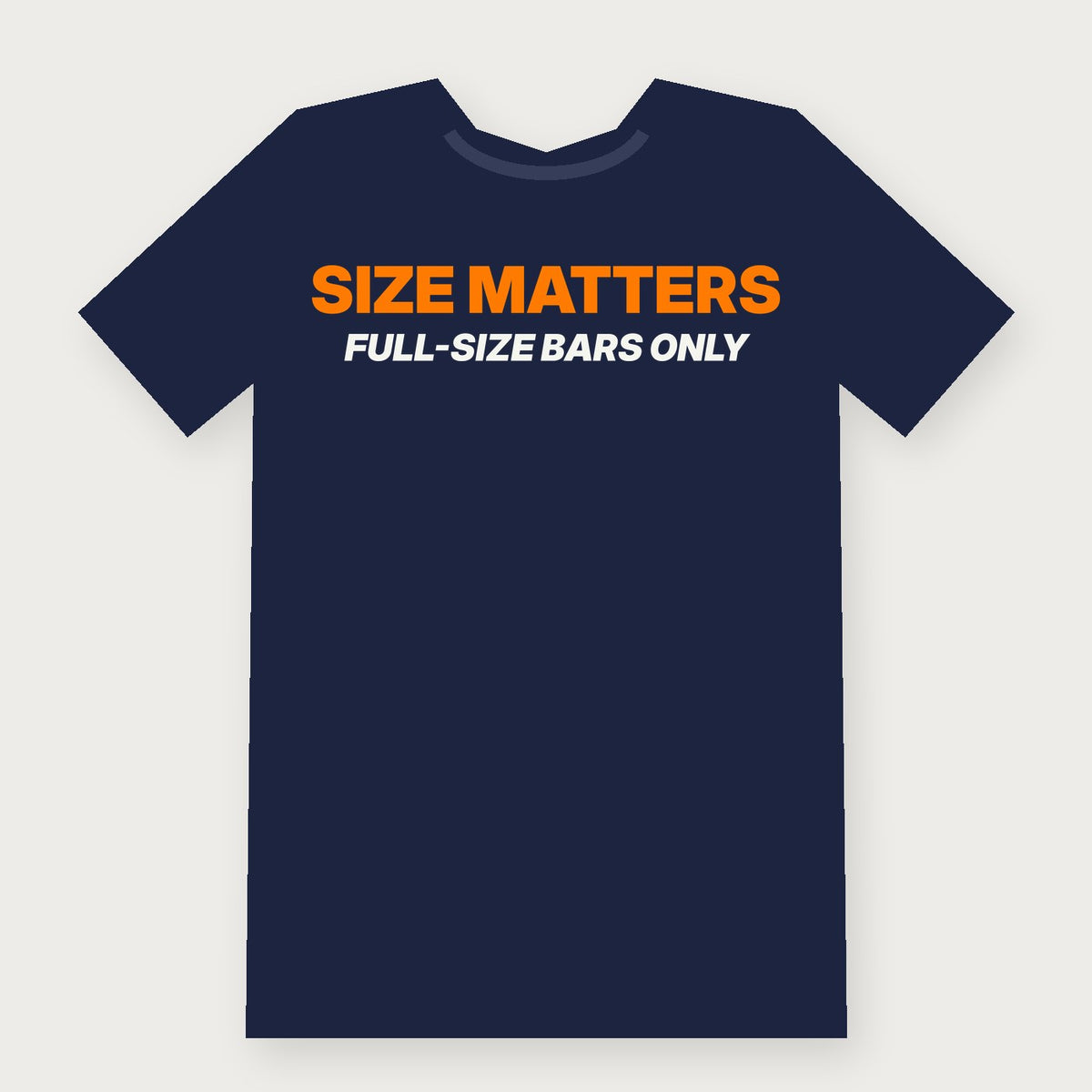 Size Matters: Full-Size Bars Only Funny Halloween T-Shirt on navy