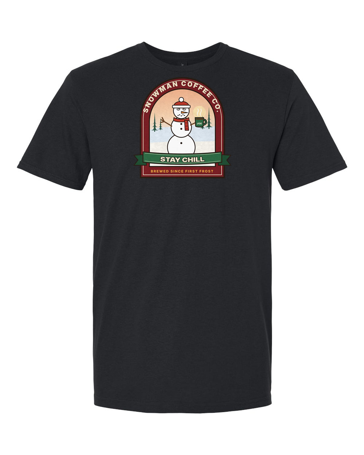 Snowman Coffee Co.: Stay Chill - Funny Christmas Coffee T-Shirt