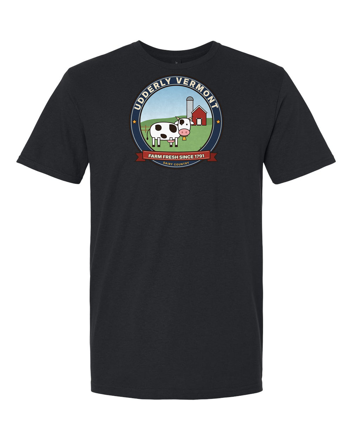 Udderly Vermont: Farm Fresh Since 1791 - Dairy Cow T-Shirt