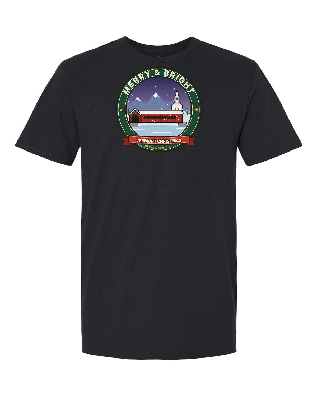 Merry & Bright: Vermont Christmas - Covered Bridge T-Shirt