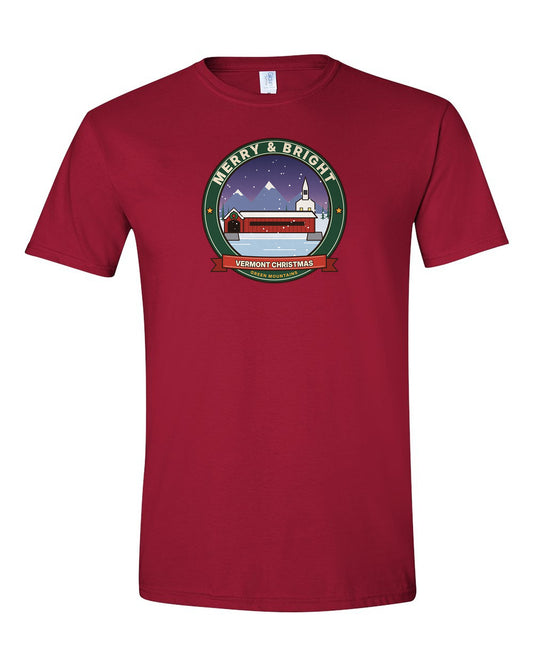 Merry & Bright: Vermont Christmas - Covered Bridge T-Shirt