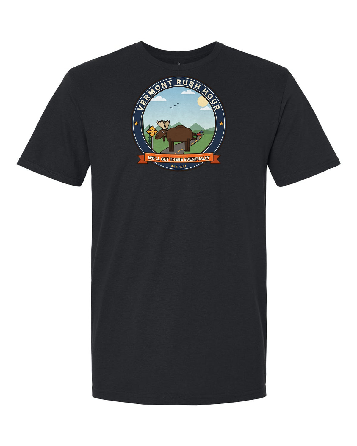 Vermont Rush Hour - Funny Moose Traffic Jam T-Shirt