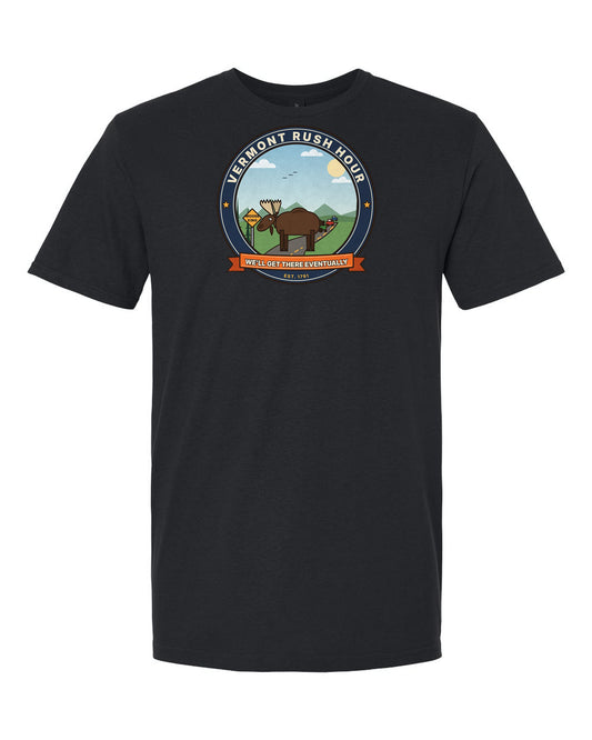 Vermont Rush Hour - Funny Moose Traffic Jam T-Shirt