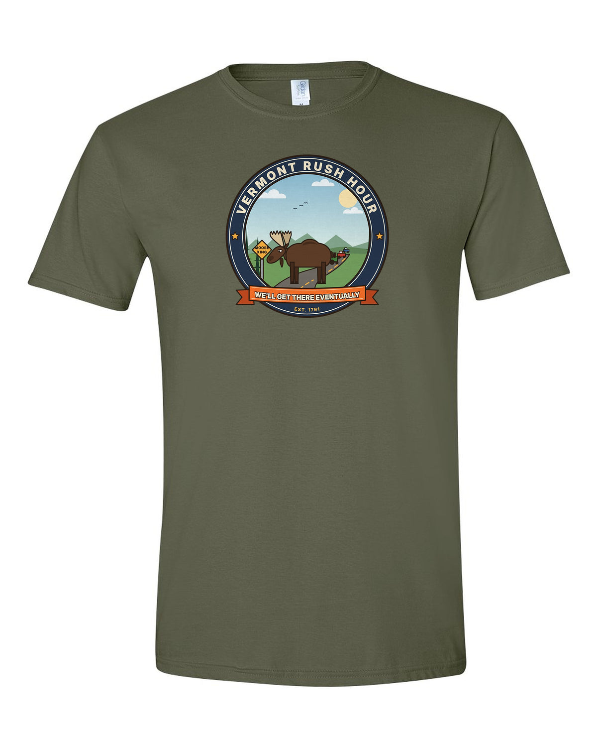 Vermont Rush Hour - Funny Moose Traffic Jam T-Shirt
