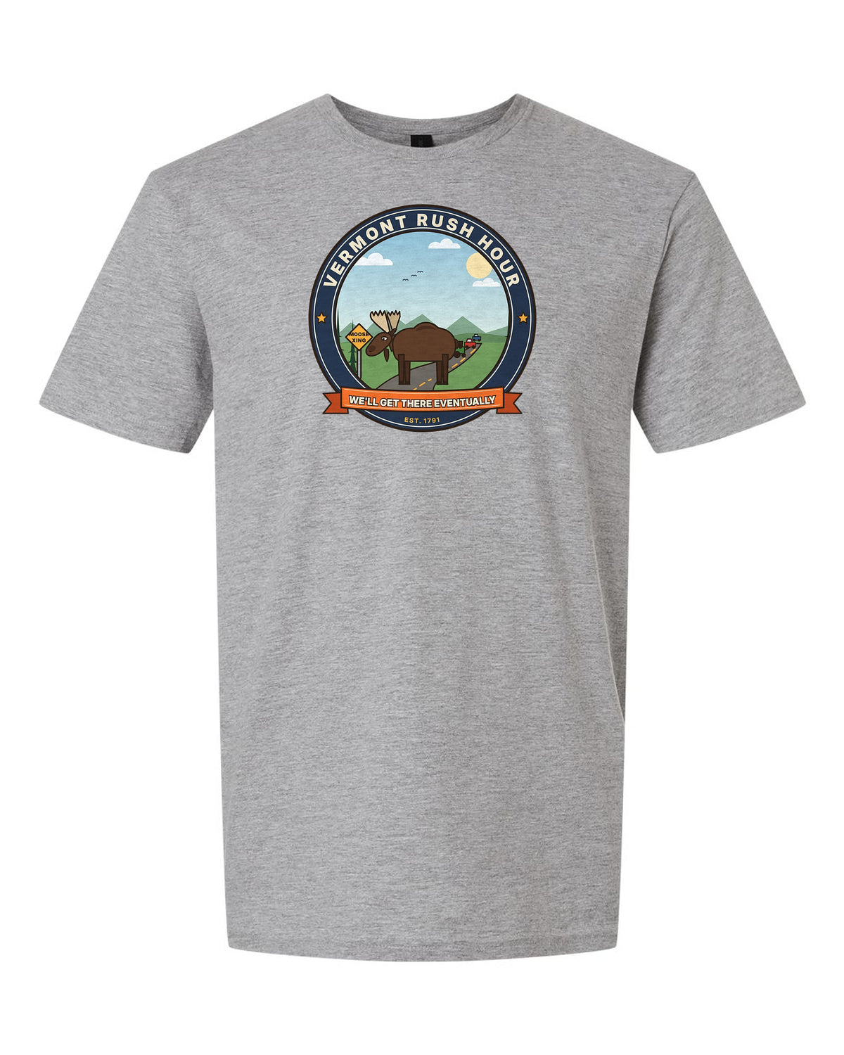 Vermont Rush Hour - Funny Moose Traffic Jam T-Shirt