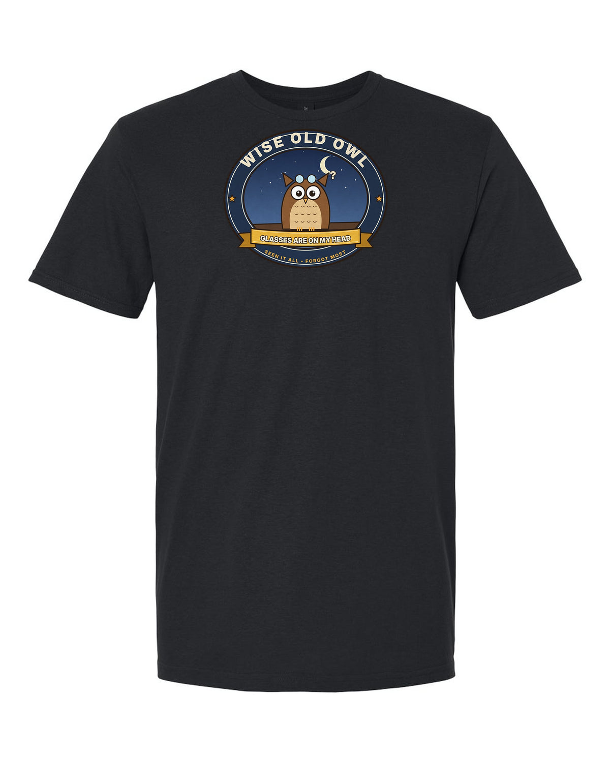 Wise Old Owl: Glasses Are on My Head - Funny Birthday T-Shirt