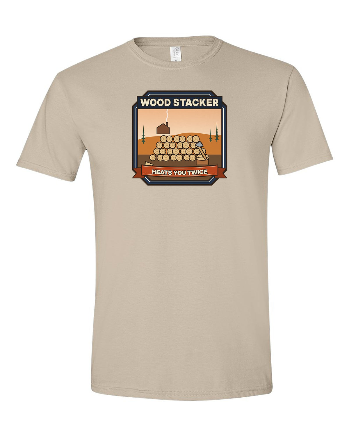 Wood Stacker: Heats You Twice - Vermont Firewood T-Shirt